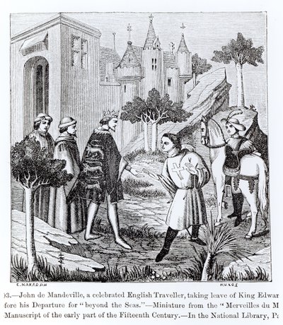 John de Mandeville che saluta il re Edoardo III prima della sua partenza, da 